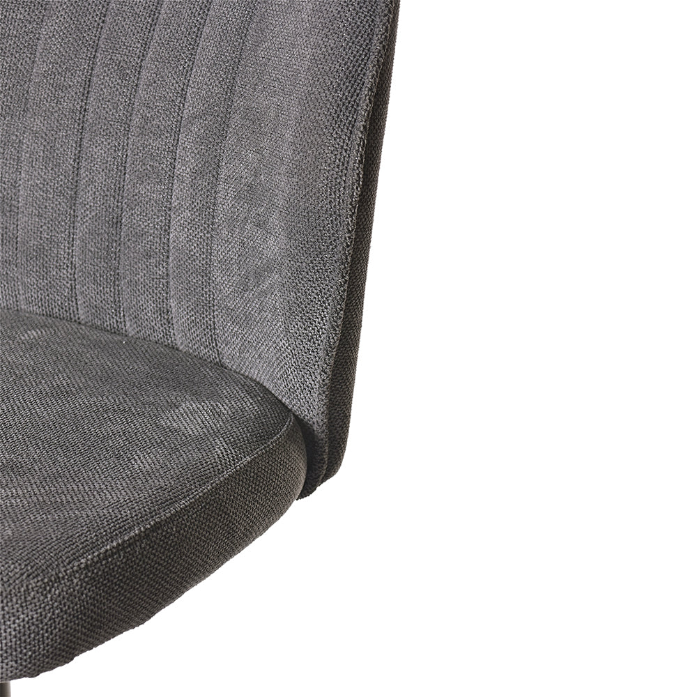 Counter Height Lounge Bar Chair with Grey Seat and Black Base