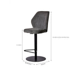 Counter Height Lounge Bar Chair with Grey Seat and Black Base
