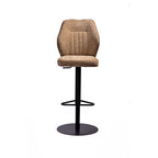 Tall Lounge Bar Chair with Cushioned Tan Brown Seat
