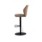Tall Lounge Bar Chair with Cushioned Tan Brown Seat