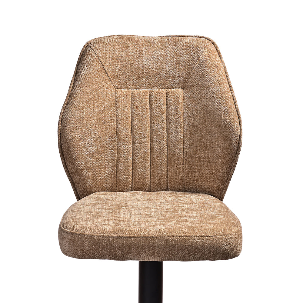 Tall Lounge Bar Chair with Cushioned Tan Brown Seat