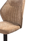 Tall Lounge Bar Chair with Cushioned Tan Brown Seat