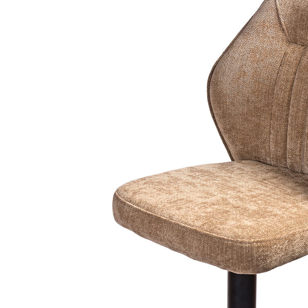 Tall Lounge Bar Chair with Cushioned Tan Brown Seat