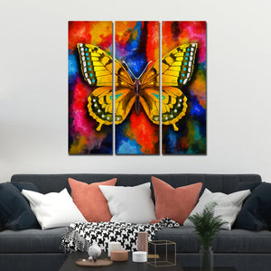 Beautiful Butterfly Canvas Wall Painting of 3 Pieces