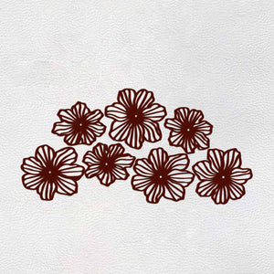 Beautiful Flowers Design Brown Wooden Wall Hanging