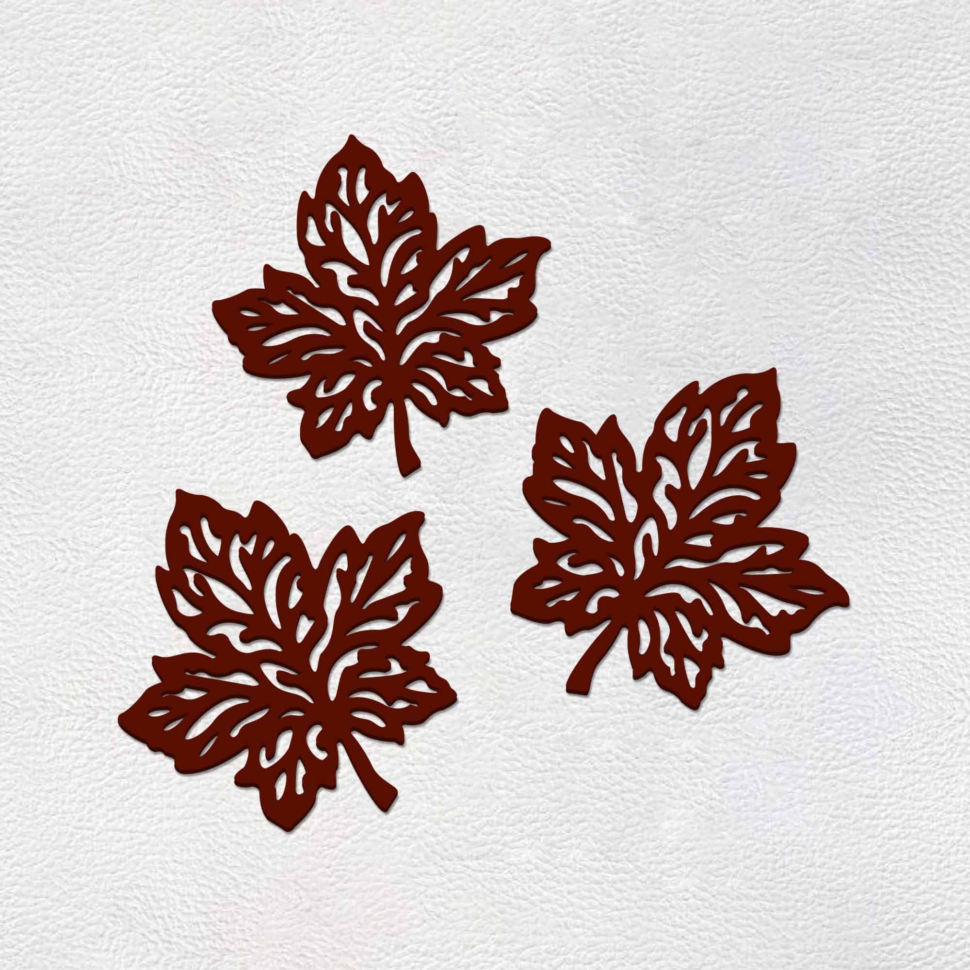 Beautiful Leaves in Brown Color Design Wooden Wall Hanging