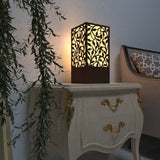 Beautiful Modern Look Wooden Night Light Floral Pattern Table Lamp For Home Decor | Living Room