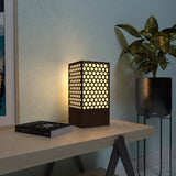 Beautiful Modern Look Wooden Night Light Honey Comb Pattern Table Lamp For Home Decor | Living Room
