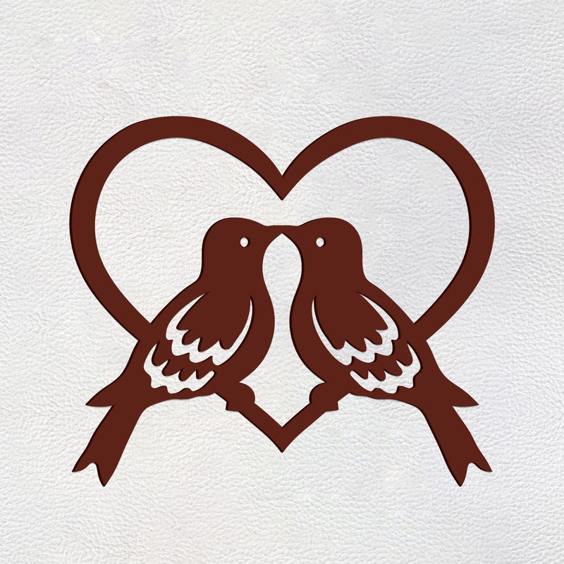 Beautiful Two Birds in Heart Design Premium Quality Wooden Wall Hanging
