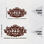 Beautiful Welcome in Mahogany Brown Color Design Wooden Wall Hanging
