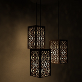 Floral Pattern Wooden Modern Lamp Hanging Ceiling Light For Home Decoration, Living Room