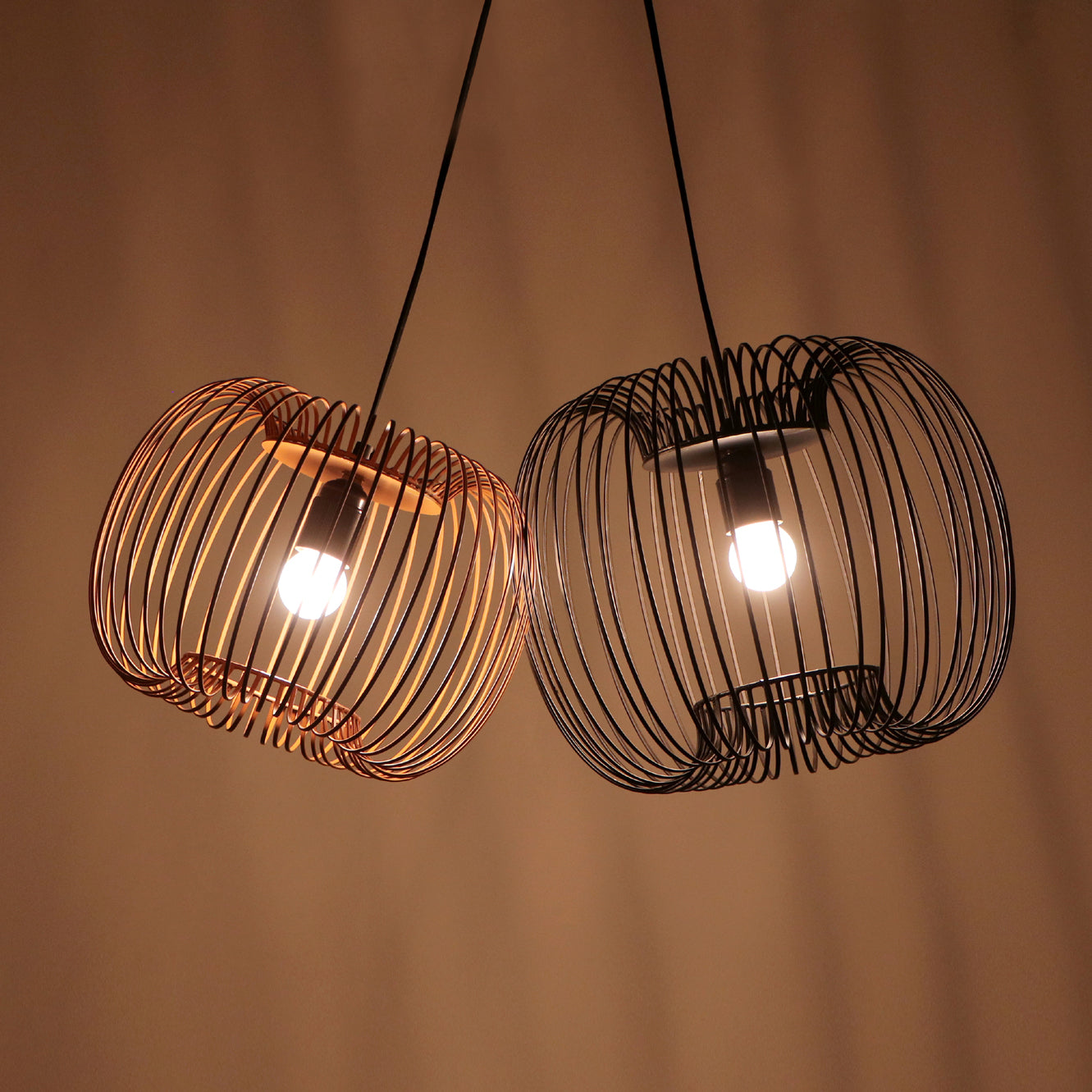 Modern Black Wire Ceiling Lamp for Living Room