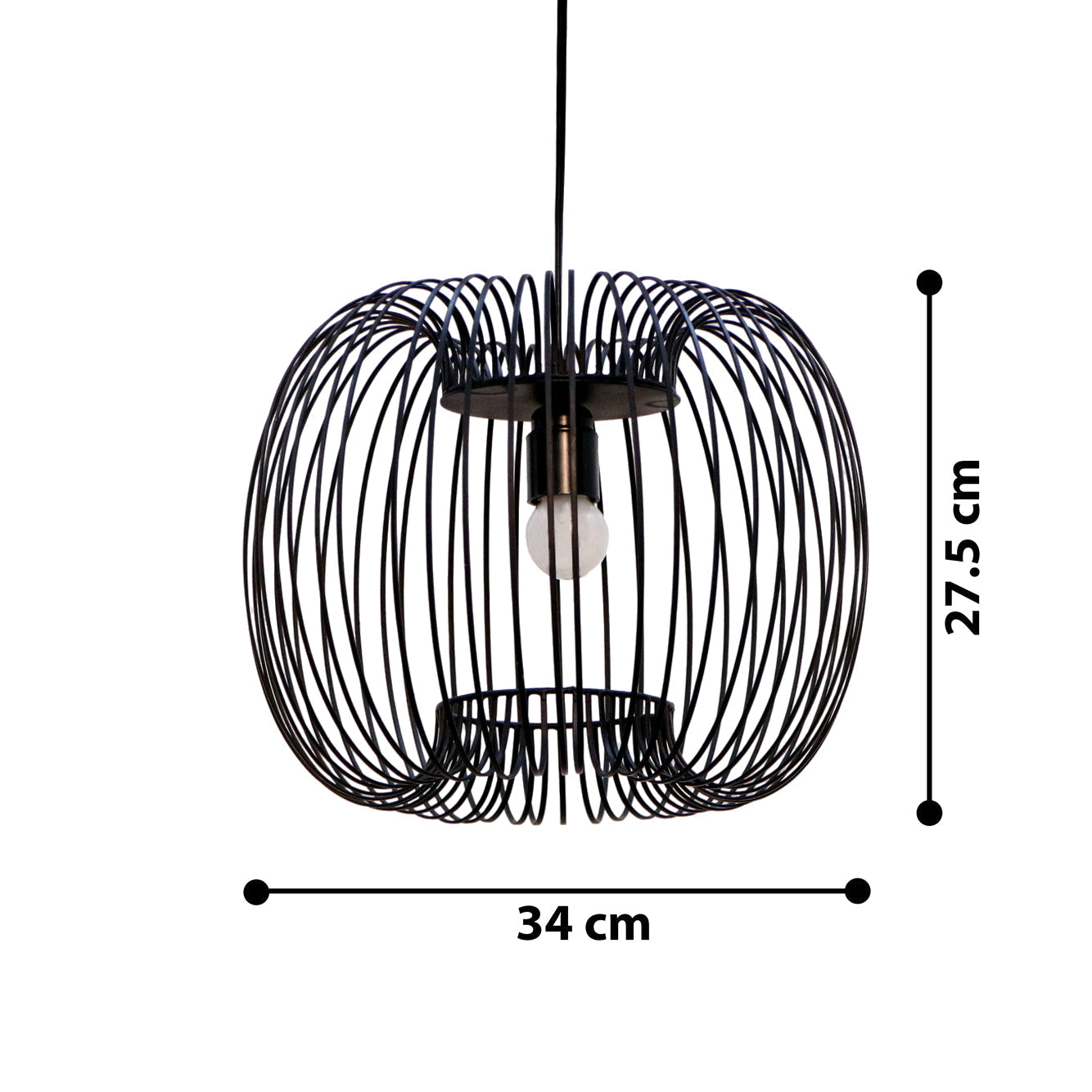 Modern Black Wire Ceiling Lamp for Living Room