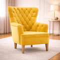 Premium Yellow Velvet Sofa Lounge Chair for Home