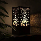 Christmas Scene Design Wooden Night Light Table Lamp For Home Decor | Living Room