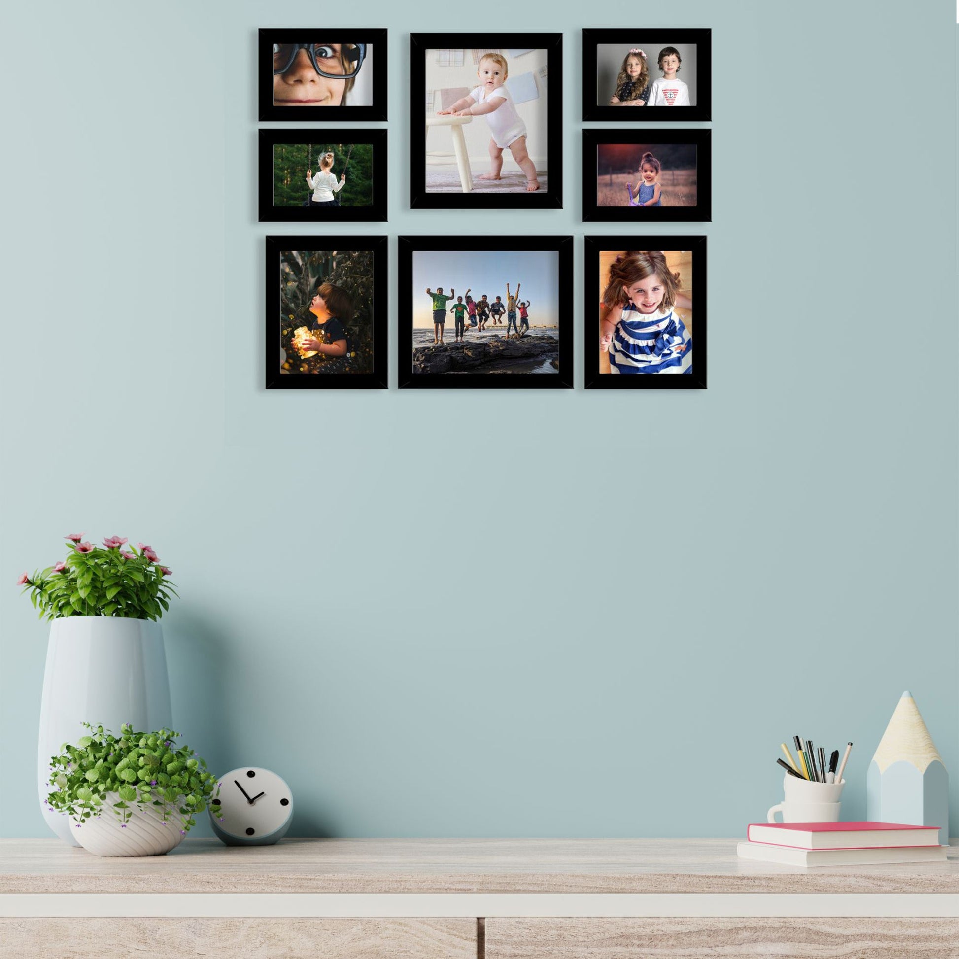 Classic Photo Frame Wall Hanging Set of Eight