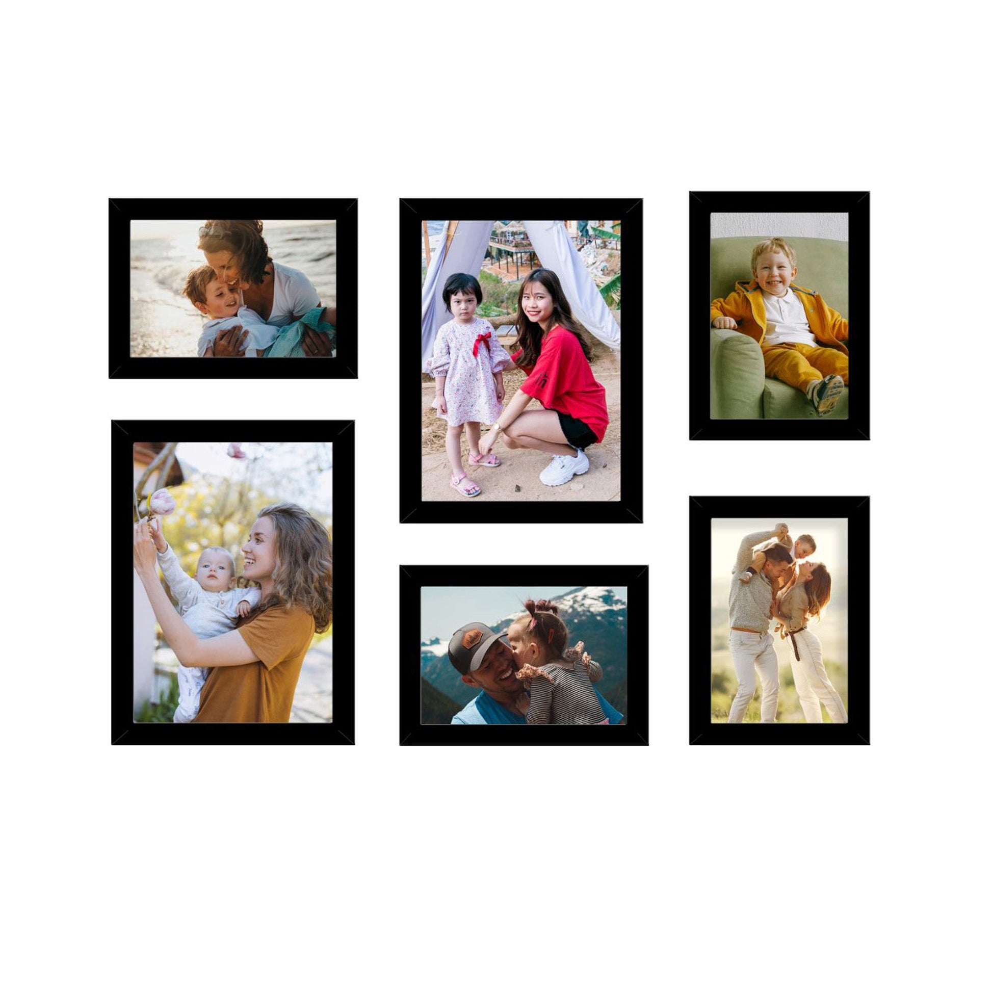 Classic Photo Frame Wall Hanging Set of Six