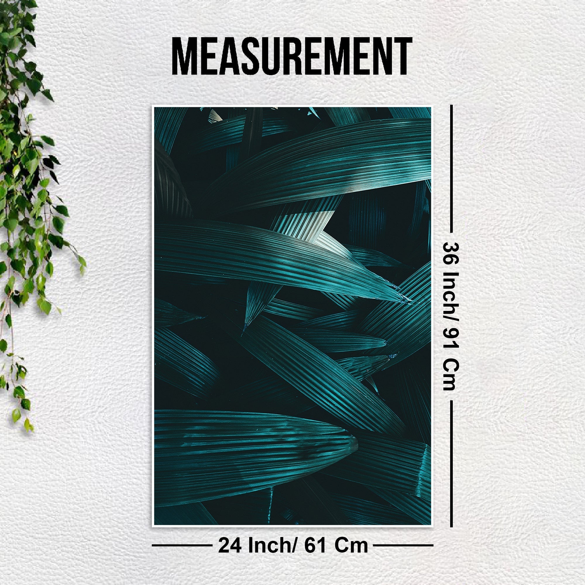 Dark Leaves Floating Canvas Wall Painting