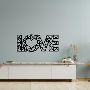 Designer Love Text in Black Premium Wooden Wall Hanging