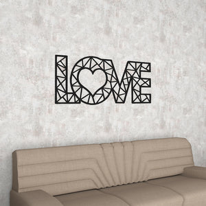 Designer Love Text in Black Premium Wooden Wall Hanging