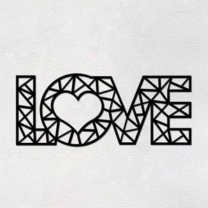 Designer Love Text in Black Premium Wooden Wall Hanging