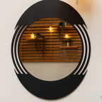Designer Black Wall Mirror | Modern Round Decorative Style