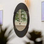 Designer Black Wall Mirror | Modern Round Decorative Style