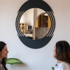 Designer Black Wall Mirror | Modern Round Decorative Style