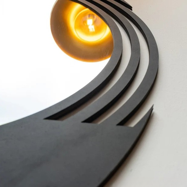 Designer Black Wall Mirror | Modern Round Decorative Style