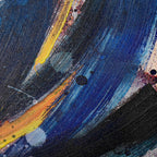 Eclipse of Ember Abstract Hand Painted Wall Painting with Floating Frame