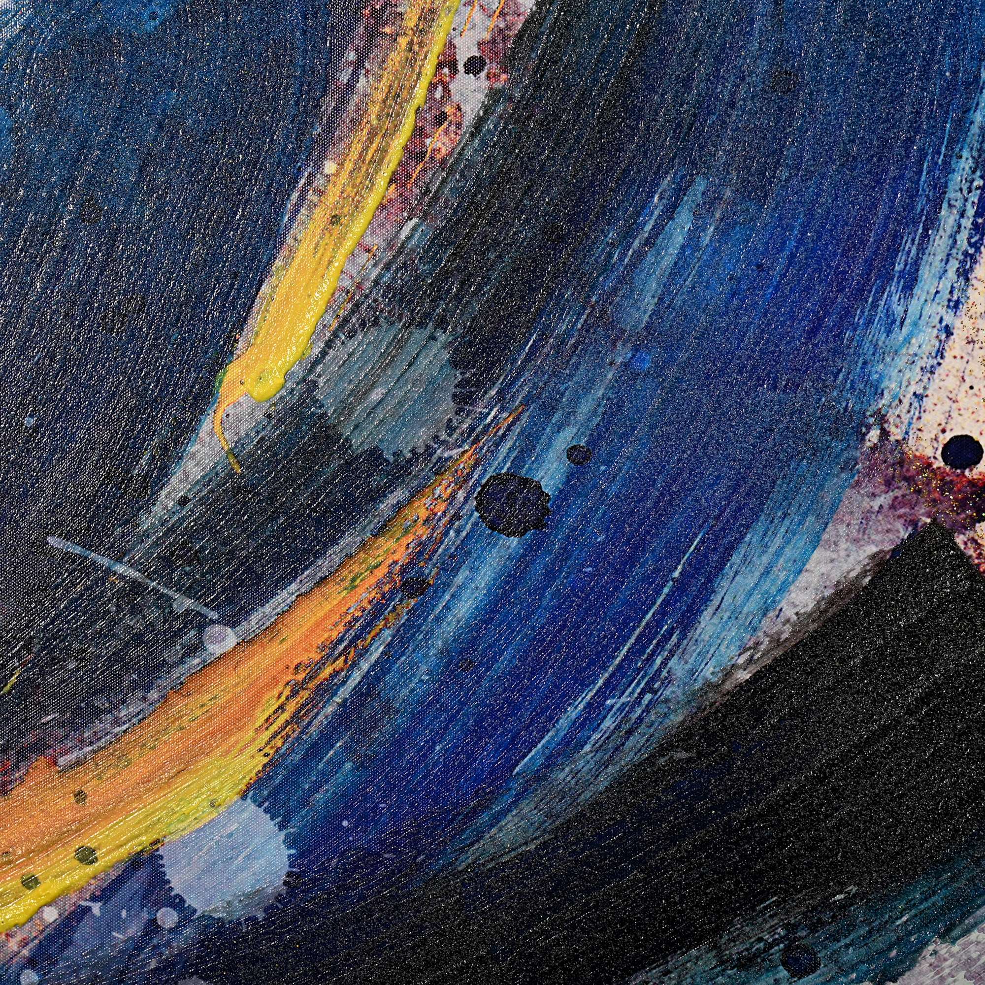 Eclipse of Ember Abstract Hand Painted Wall Painting with Floating Frame