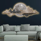Elegant Deer Moonlight Landscape Premium Crystal Glass Backlit LED Painting