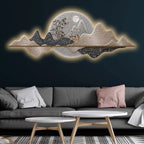 Elegant Deer Moonlight Landscape Premium Crystal Glass Backlit LED Painting