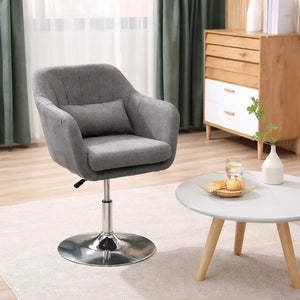 Elegant Grey Swivel Sofa Lounge Chair with Cushion