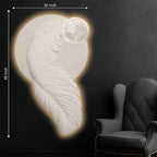 Ethereal Feather Moonlight Premium Crystal Glass Backlit LED Painting