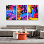 Beautiful Color Blend Artwork Floating Canvas Wall Painting Set of 3