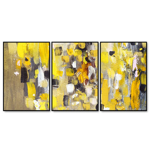 Beautiful Colorful Texture Abstract Art Floating Wall Painting Set of 3