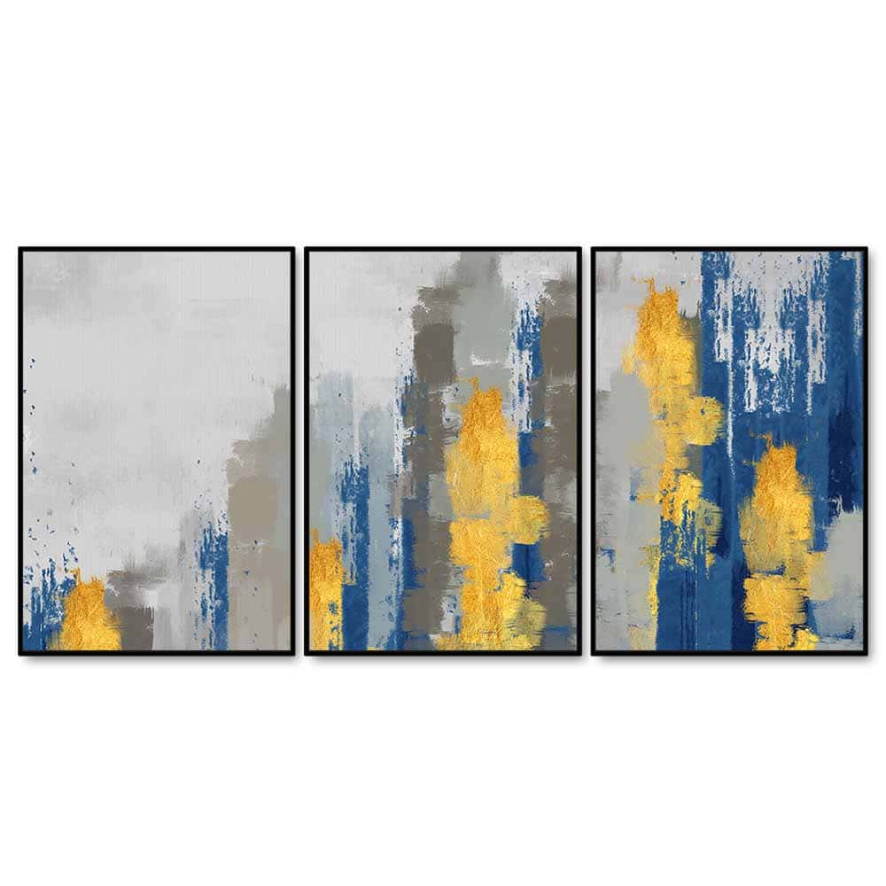 Unique Art of Color Blend Texture Abstract Artwork Floating Wall Painting Set of 3
