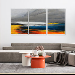 Beautiful Colorful Blend Unique Art Floating Canvas Wall Painting Set of Three