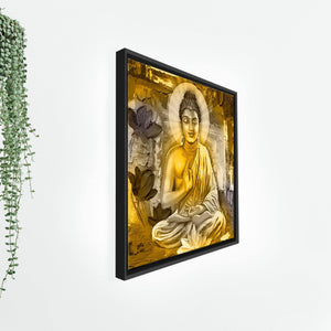 Gautam Buddha Floating Canvas Religious Wall Painting Frame