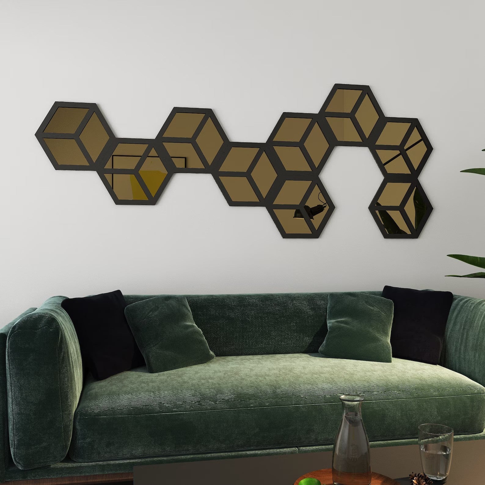 geometric-hexagon-wall-mirror-3d-cube-decorative-mirror-set