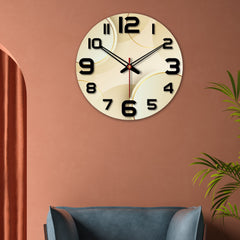 Geometrical Round Shape Pattern Wooden Wall Clock