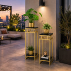 Gold Marble Plant Stand Set of 2