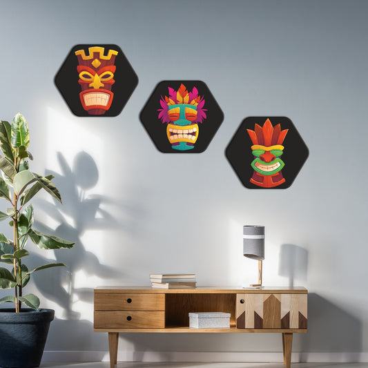 Premium 3 Pieces Hexagon Painting