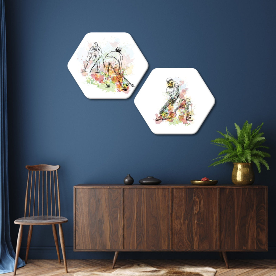 Two Different Games Hexagon Painting Set of 2