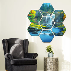 Nature Beautiful Scenery Premium Hexagon Painting Set of 7