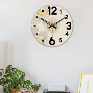 wooden silent wall clock