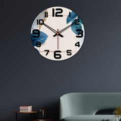 Leaves Printed Wooden Wall Clock