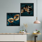 Lily Flower Canvas Wall Painting of Two Pieces Floating Frame