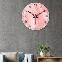 Lily Flower Printed Wooden Wall Clock For Living Room